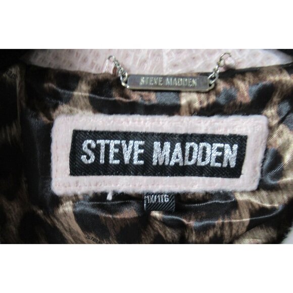 Steve Madden Wool Blend Waffle Knit Belted Peacoat Size 1X Light Blush Pink NEW - Picture 2 of 10